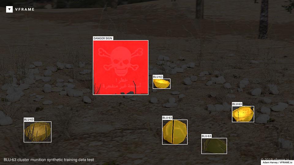 Synthetic training data example for BLU-63 submunition.